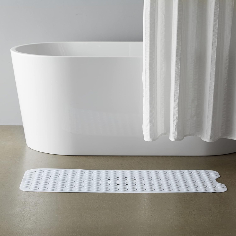 Bath |  40 X 16 Inches Extra Long Shower Mat With Suction Cups And Drain Holes Bath Bath