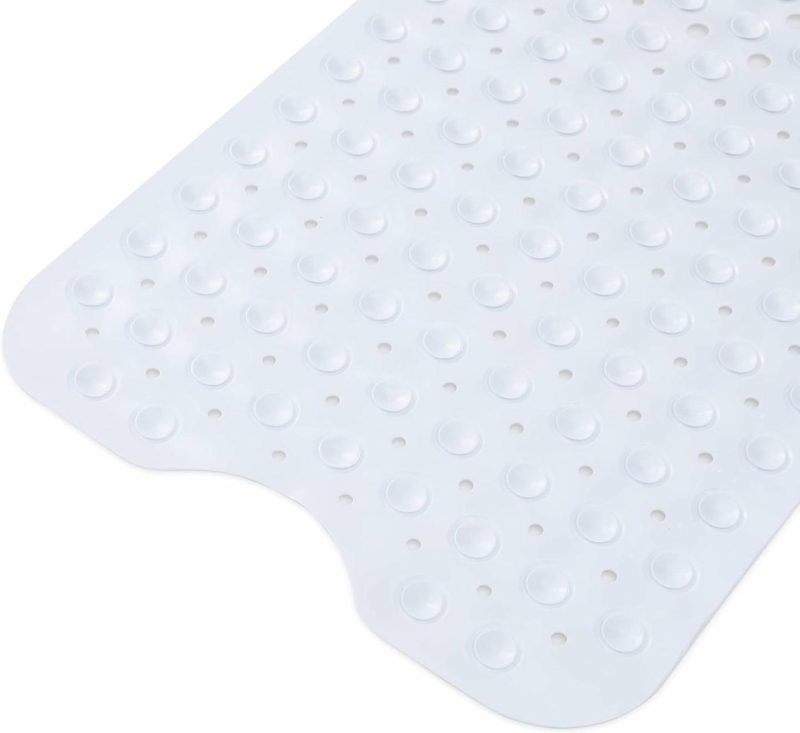 Bath |  40 X 16 Inches Extra Long Shower Mat With Suction Cups And Drain Holes Bath Bath