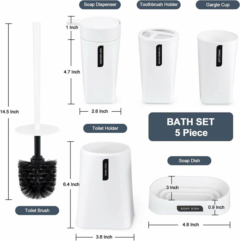 Bath |  5 Piece Bathroom Accessories Set Bath Bath