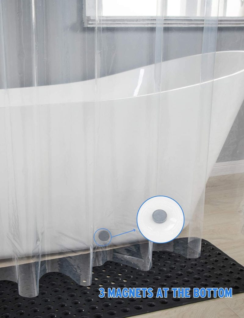 Bath |  Amazerbath Lightweight Shower Curtain Liner, 72X72 Inches Peva 3G Shower Curtain Liner With Magnets And 12 Grommet Holes, Waterproof Thin Plastic Liners-Clear Bath Bath