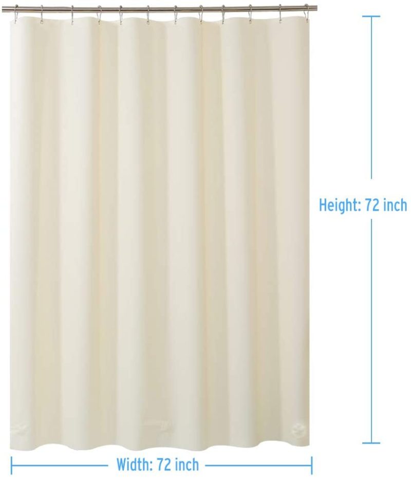 Bath |  Amazerbath Plastic Shower Curtain Liner, Thick Bathroom Shower Curtains With Heavy Duty Clear Stones And Grommet Holes Bath AmazerBath