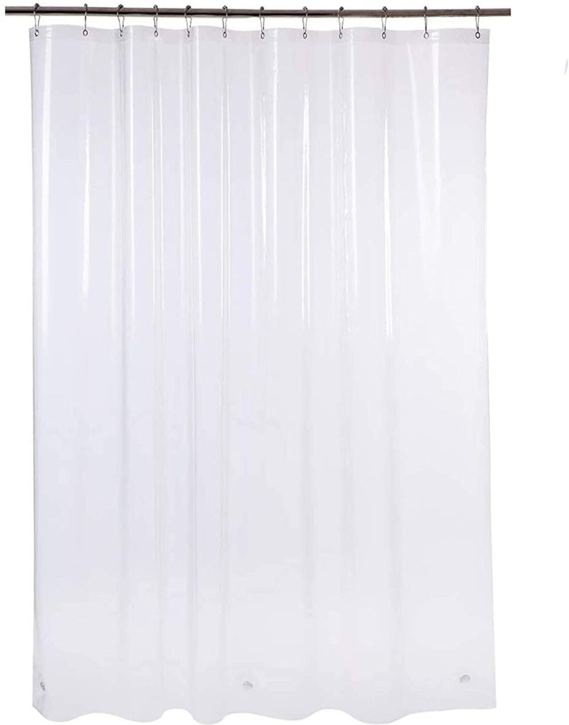 Bath |  Amazerbath Plastic Shower Curtain Liner, Thick Bathroom Shower Curtains With Heavy Duty Clear Stones And Grommet Holes Bath AmazerBath