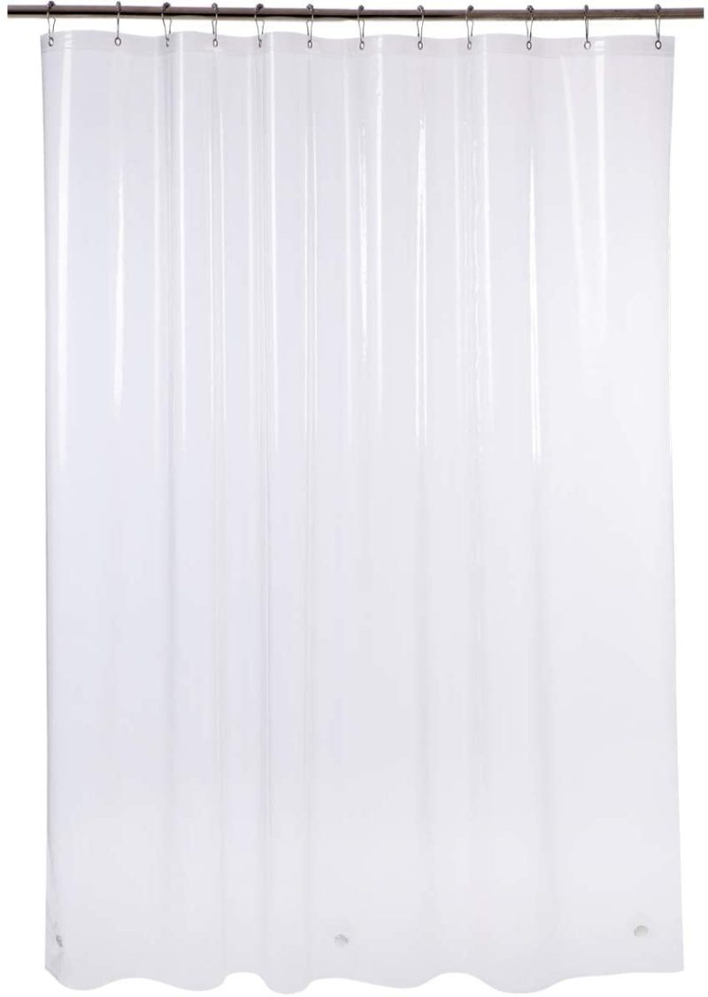 Bath |  Amazerbath Plastic Shower Curtain Liner, Thick Bathroom Shower Curtains With Heavy Duty Clear Stones And Grommet Holes Bath AmazerBath