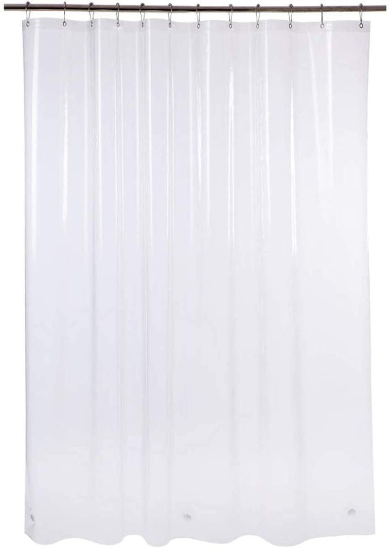 Bath |  Amazerbath Plastic Shower Curtain Liner, Thick Bathroom Shower Curtains With Heavy Duty Clear Stones And Grommet Holes Bath AmazerBath