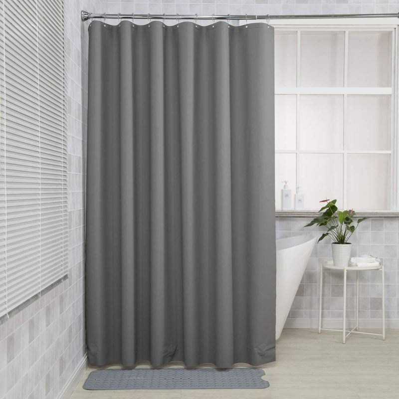 Bath |  Amazerbath Plastic Shower Curtain Liner, Thick Bathroom Shower Curtains With Heavy Duty Clear Stones And Grommet Holes Bath AmazerBath