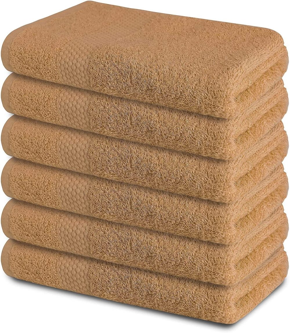 Bath |  Bath Towels 24 X 48 Inches, Set Of 6 – Ultra Soft 100% Combed Cotton Towels – Highly Absorbent Daily Usage Bath Towel Set Ideal For Pool, Home, Gym, Spa, Hotel – (Beige) Bath Bath