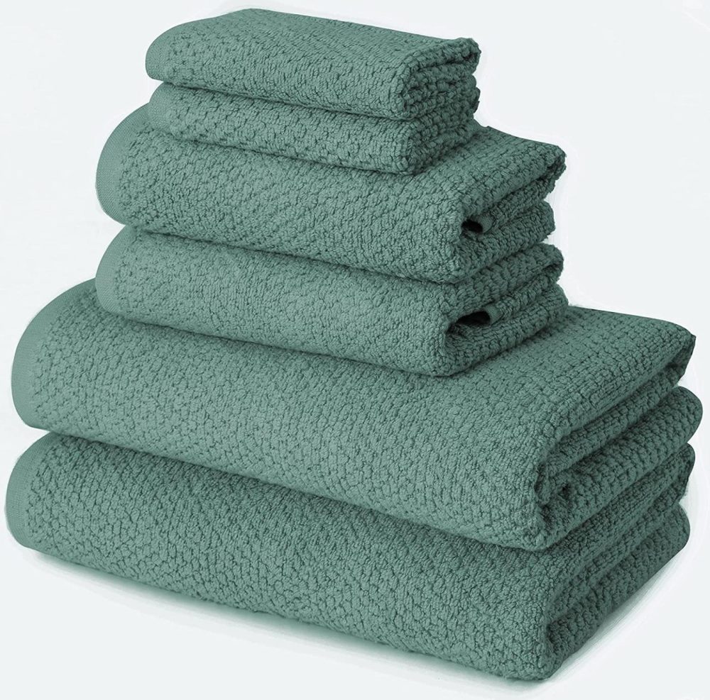 Bath |  Bath Towels Set Of 6 – 450 Gsm & 100% Cotton Towels For Bathroom, 2 Large Bathroom Towels, 2 Hand Towels 2 Wash Cloths – Premium Quality Super Plush Towels Set By Nzee Homes – Light Grey Bath Bath