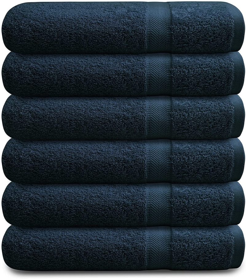 Bath |  Cotton Bath Towels Set Ultra Soft Cotton Large Bath Towel White Highly Absorbent Quick Dry Daily Usage Home And Kitchen Bath Towel Set- White 24Inch X 48Inch Pack Of 6, 24X48-Pack Of 6 Bath Aqua