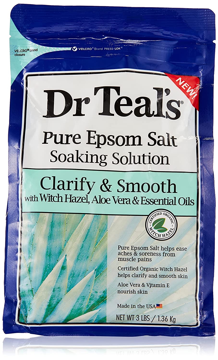 Bath |  Dr Teal S Pure Epsom Salt, Clarify & Smooth With Witch Hazel & Aloe Vera, 3Lbs Bath Bath