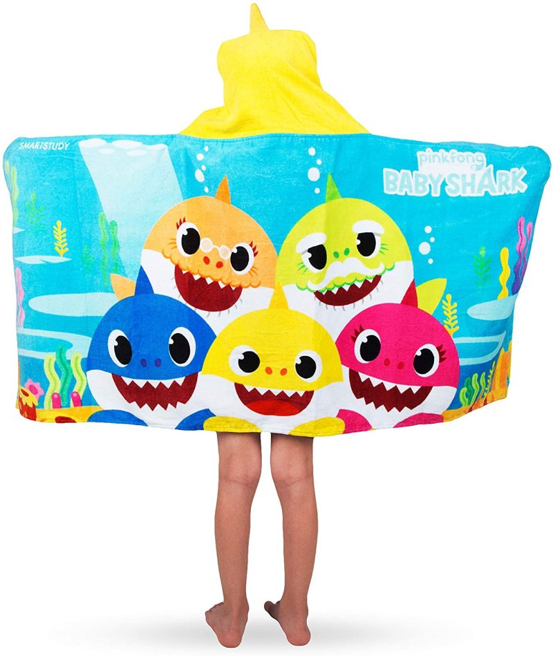 Bath |  Franco Kids Bath And Beach Soft Cotton Terry Hooded Towel Wrap, 24" X 50", Baby Shark Bath Baby Shark