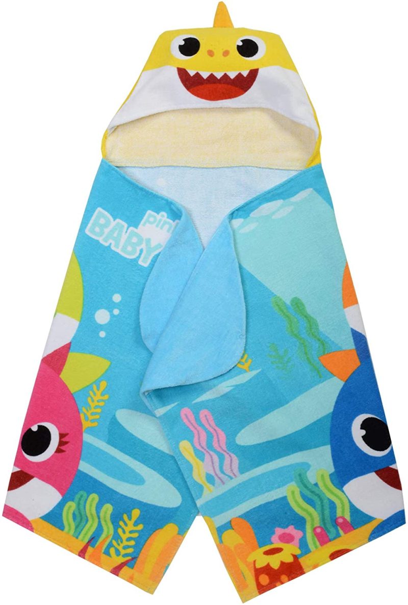 Bath |  Franco Kids Bath And Beach Soft Cotton Terry Hooded Towel Wrap, 24" X 50", Baby Shark Bath Baby Shark