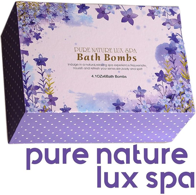 Bath |  Luxspa Bath Bombs Gift Set – The Best Ultra Bubble Fizzies With Natural Dead Sea Salt Cocoa And Shea Essential Oils, 6 X 4.1 Oz, The Best Birthday Gift Idea For Her/Him, Wife, Girlfriend, Bath Bath