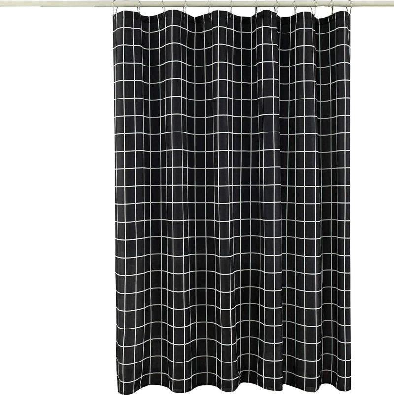 Bath |  Textured Fabric Shower Curtain – Machine Washable Bath Bath