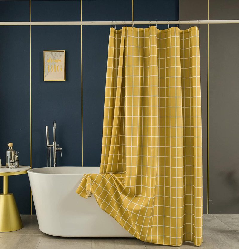 Bath |  Textured Fabric Shower Curtain – Machine Washable Bath Bath