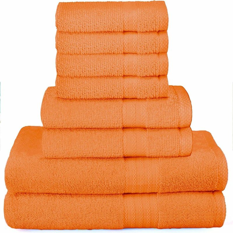 Bath |  Ultra Soft 8-Piece Towel Set – 100% Pure Ringspun Cotton, Contains 2 Oversized Bath Towels 27X54, 2 Hand Towels 16X28, 4 Wash Cloths 13X13 – Ideal For Everyday Use Bath Bath