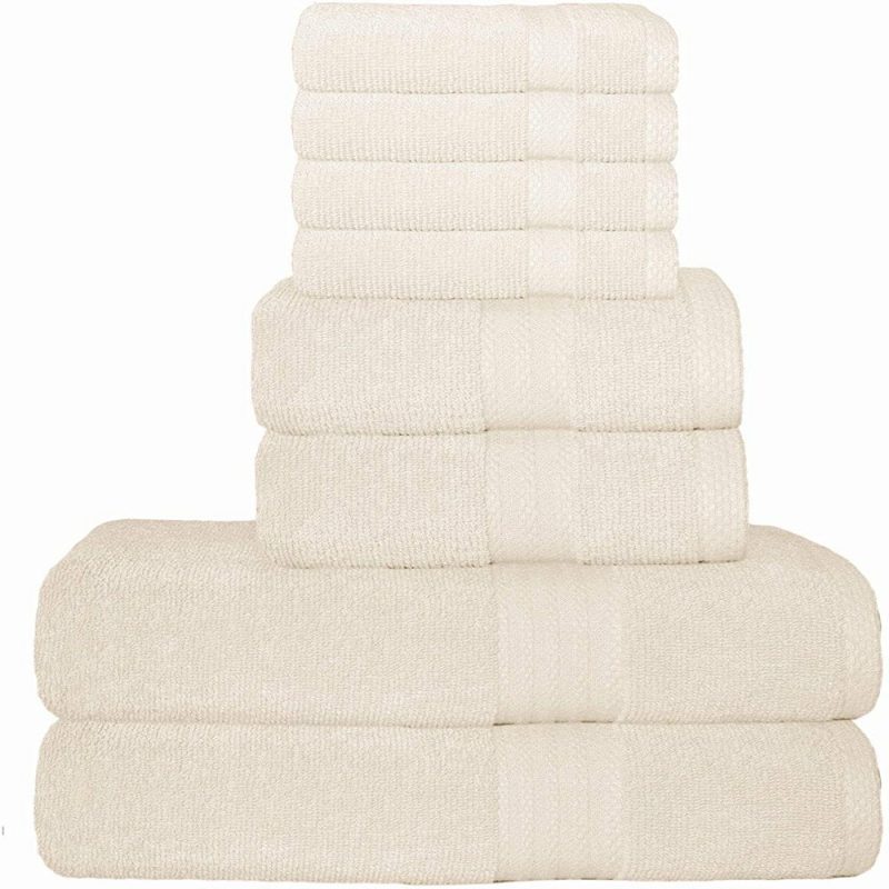 Bath |  Ultra Soft 8-Piece Towel Set – 100% Pure Ringspun Cotton, Contains 2 Oversized Bath Towels 27X54, 2 Hand Towels 16X28, 4 Wash Cloths 13X13 – Ideal For Everyday Use Bath Bath