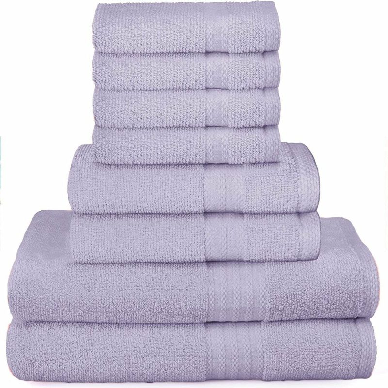 Bath |  Ultra Soft 8-Piece Towel Set – 100% Pure Ringspun Cotton, Contains 2 Oversized Bath Towels 27X54, 2 Hand Towels 16X28, 4 Wash Cloths 13X13 – Ideal For Everyday Use Bath Bath