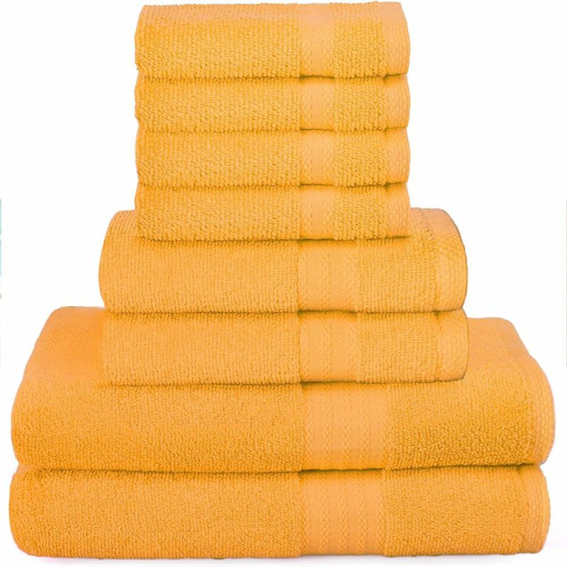 Bath |  Ultra Soft 8-Piece Towel Set – 100% Pure Ringspun Cotton, Contains 2 Oversized Bath Towels 27X54, 2 Hand Towels 16X28, 4 Wash Cloths 13X13 – Ideal For Everyday Use Bath Bath