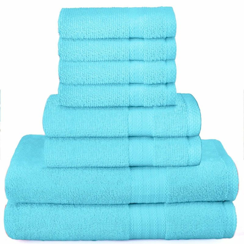 Bath |  Ultra Soft 8-Piece Towel Set – 100% Pure Ringspun Cotton, Contains 2 Oversized Bath Towels 27X54, 2 Hand Towels 16X28, 4 Wash Cloths 13X13 – Ideal For Everyday Use Bath Bath