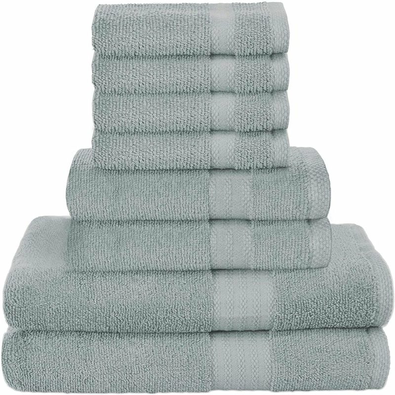 Bath |  Ultra Soft 8-Piece Towel Set – 100% Pure Ringspun Cotton, Contains 2 Oversized Bath Towels 27X54, 2 Hand Towels 16X28, 4 Wash Cloths 13X13 – Ideal For Everyday Use Bath Bath