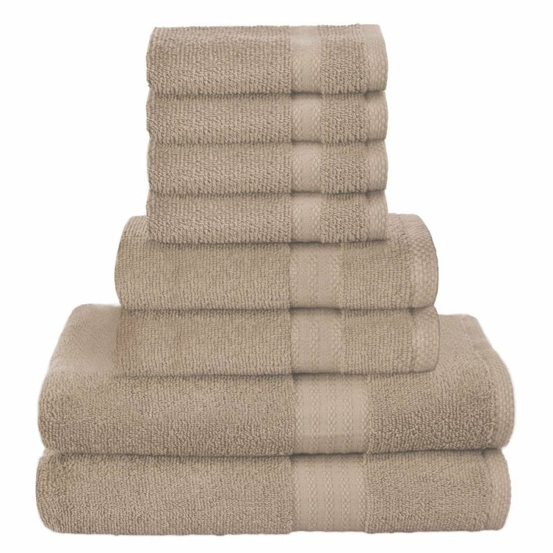 Bath |  Ultra Soft 8-Piece Towel Set – 100% Pure Ringspun Cotton, Contains 2 Oversized Bath Towels 27X54, 2 Hand Towels 16X28, 4 Wash Cloths 13X13 – Ideal For Everyday Use Bath Bath