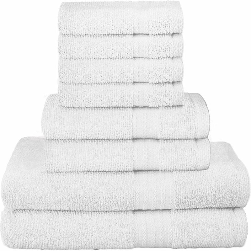 Bath |  Ultra Soft 8-Piece Towel Set – 100% Pure Ringspun Cotton, Contains 2 Oversized Bath Towels 27X54, 2 Hand Towels 16X28, 4 Wash Cloths 13X13 – Ideal For Everyday Use Bath Bath