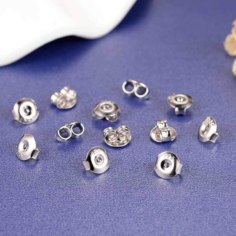 Beading & Jewelry Making |  12Pcs Real 925 Silver Earring Backs Replacements, 18K White Gold Plated Hypoallergenic Earring Backs For Studs, Secure Ear Locking For Stud Earrings Ear Nut For Posts, 6Mm Arts, Crafts & Sewing Beading & Jewelry Making