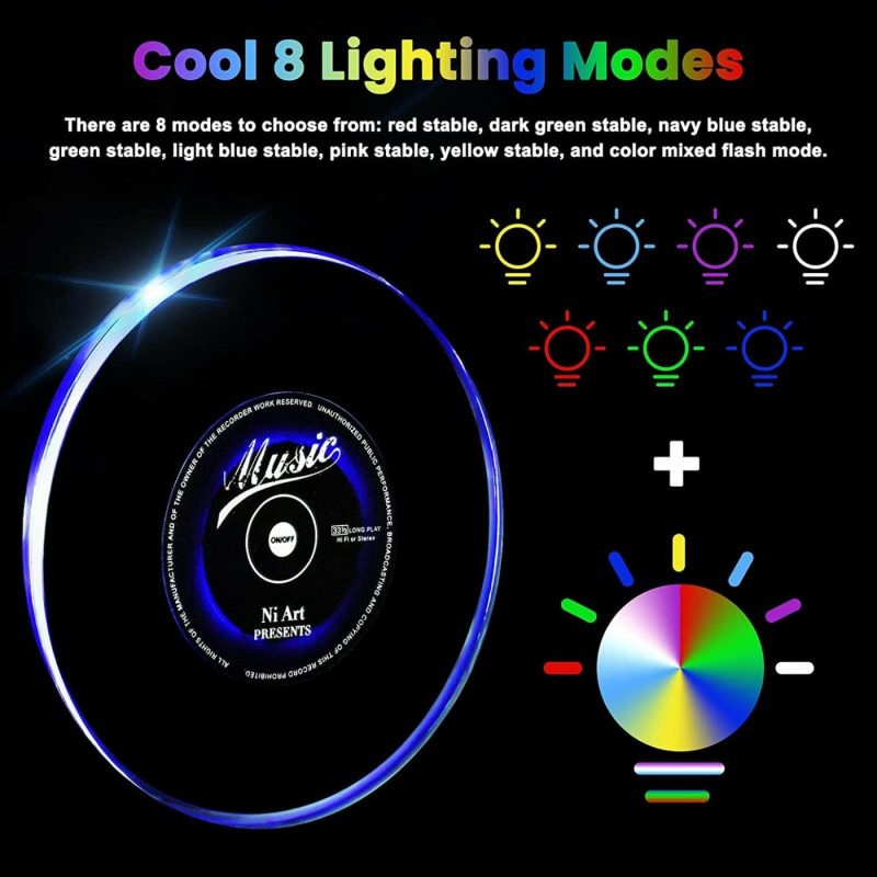 Beading & Jewelry Making |  6Pcs Diy Light Up Coaster Led Sticker Chips On/Off Button, Thin Disc 8 Flashing Modes Party Drink Bar Cup Holder Glow-In-The-Dark Bottle Glorifier Holiday Wedding Art Home Decor Ornament Gifts Arts, Crafts & Sewing Accessory - Led Chips