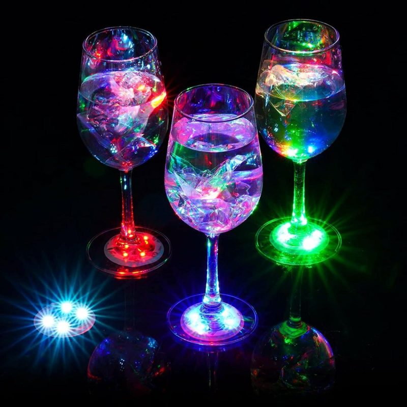 Beading & Jewelry Making |  6Pcs Diy Light Up Coaster Led Sticker Chips On/Off Button, Thin Disc 8 Flashing Modes Party Drink Bar Cup Holder Glow-In-The-Dark Bottle Glorifier Holiday Wedding Art Home Decor Ornament Gifts Arts, Crafts & Sewing Accessory - Led Chips