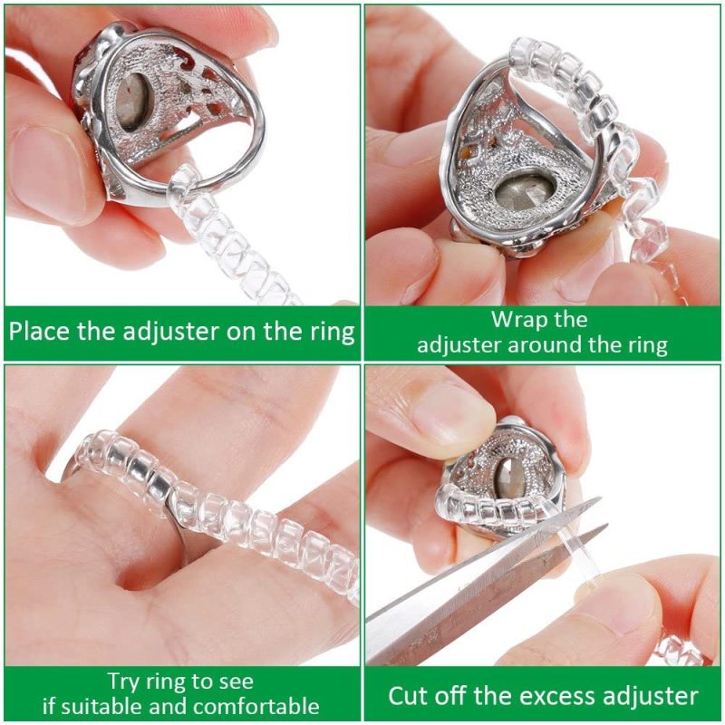 Beading & Jewelry Making |  Anpro 15 Pack Ring Size Adjuster- With 3 Sizes Clear Ring Sizer Resizer Fit For Loose Rings-Spiral Silicone Tightener Set With Polishing Cloth(Please See The Below Picture For The Steps) Arts, Crafts & Sewing Anpro