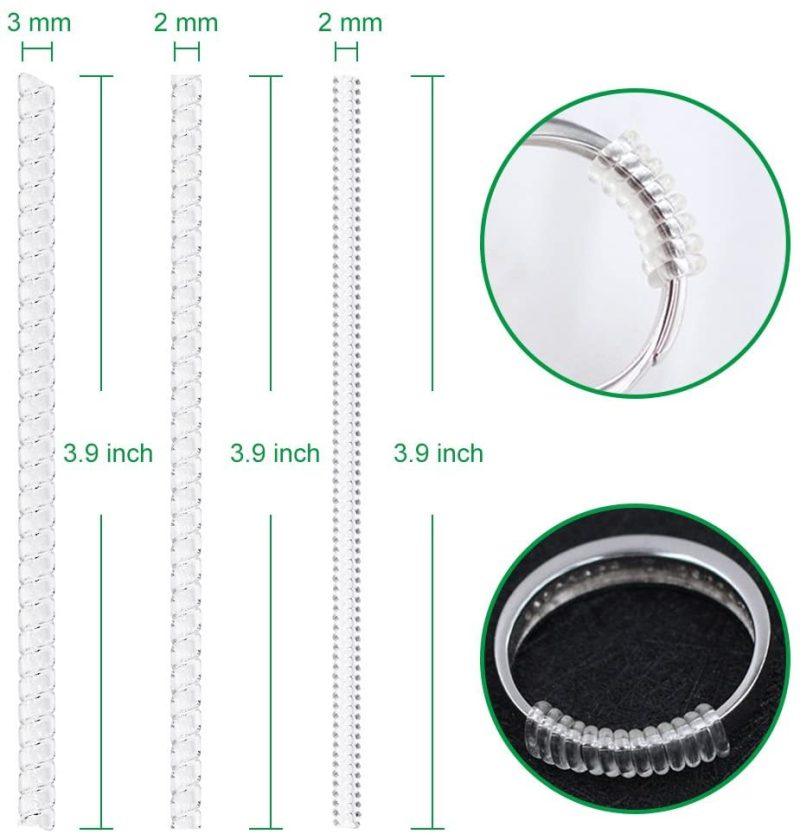 Beading & Jewelry Making |  Anpro 15 Pack Ring Size Adjuster- With 3 Sizes Clear Ring Sizer Resizer Fit For Loose Rings-Spiral Silicone Tightener Set With Polishing Cloth(Please See The Below Picture For The Steps) Arts, Crafts & Sewing Anpro