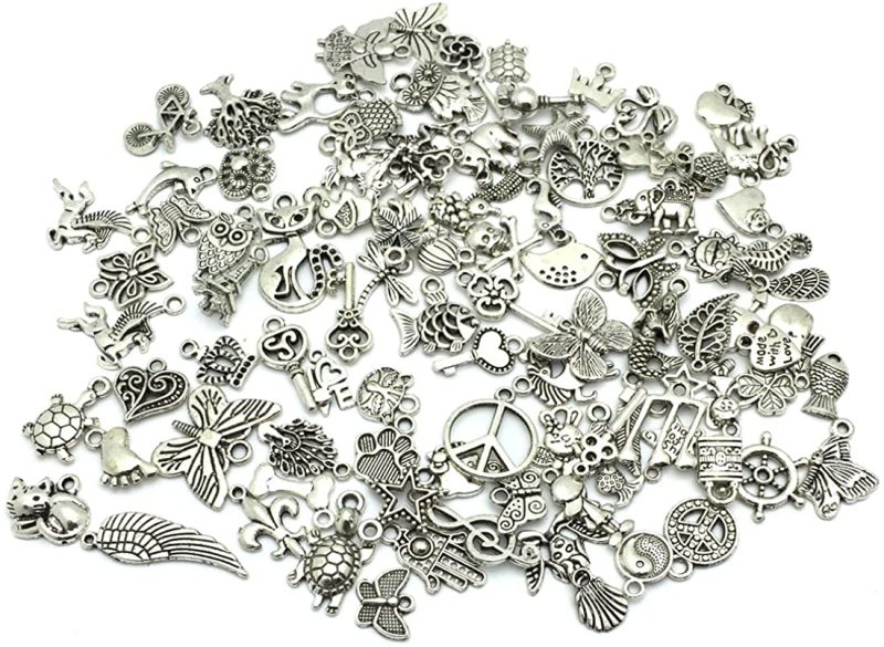 Beading & Jewelry Making |  Wholesale Bulk Lots Jewelry Making Silver Charms Mixed Smooth Tibetan Silver Metal Charms Pendants Diy For Necklace Bracelet Jewelry Making And Crafting, Jialeey 100 Pcs Arts, Crafts & Sewing Beading & Jewelry Making