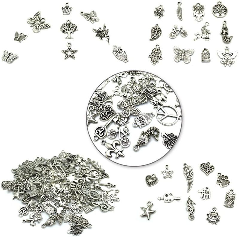 Beading & Jewelry Making |  Wholesale Bulk Lots Jewelry Making Silver Charms Mixed Smooth Tibetan Silver Metal Charms Pendants Diy For Necklace Bracelet Jewelry Making And Crafting, Jialeey 100 Pcs Arts, Crafts & Sewing Beading & Jewelry Making