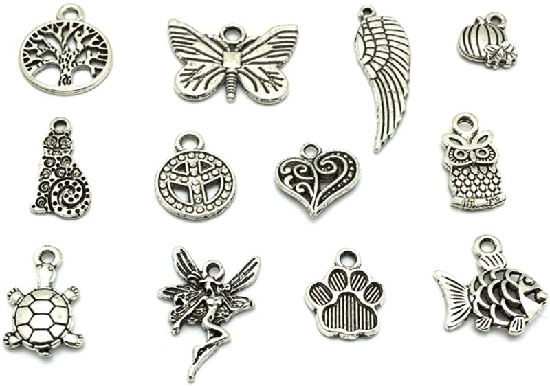 Beading & Jewelry Making |  Wholesale Bulk Lots Jewelry Making Silver Charms Mixed Smooth Tibetan Silver Metal Charms Pendants Diy For Necklace Bracelet Jewelry Making And Crafting, Jialeey 100 Pcs Arts, Crafts & Sewing Beading & Jewelry Making