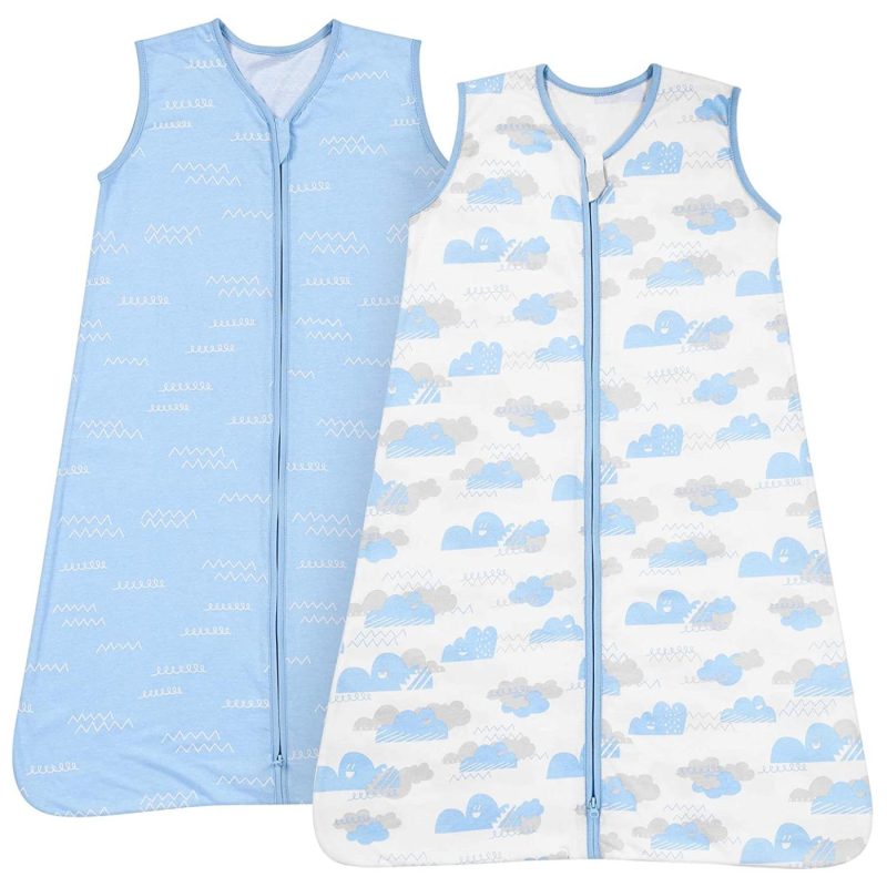 Bedding |  2 Pack Tillyou Breathable Cotton Baby Wearable Blanket With 2-Way Zipper, Super Soft Lightweight 2-Pack Sleeveless Sleep Bag Sack Bedding Bears