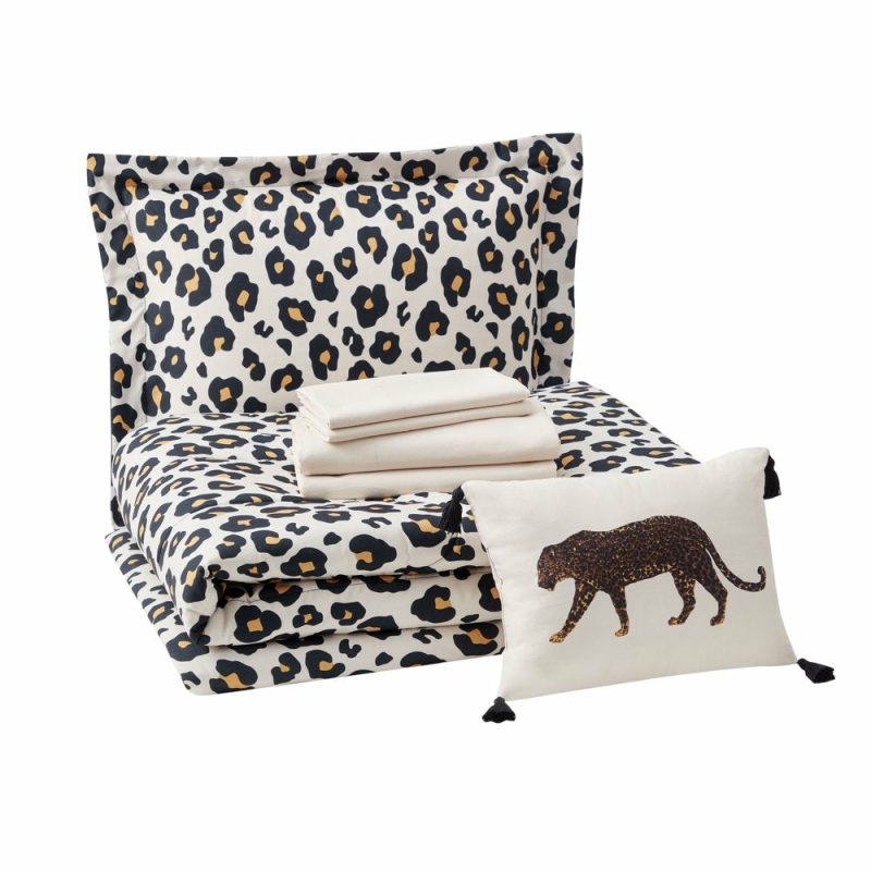 Bedding |  6 Piece Cheetah Print Bed In A Bag Comforter Set With Sheets Bedding Bedding