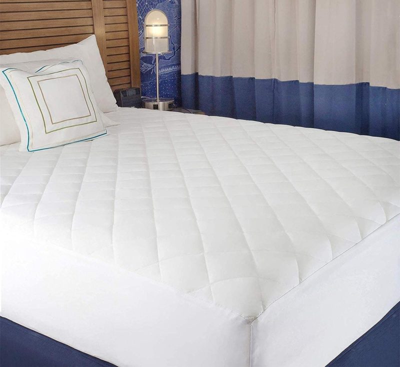 Bedding |  Abit Comfort Mattress Cover, Quilted Fitted Mattress Pad Queen Fits Up To 20" Deep Hypoallergenic Comfortable Soft White Cotton-Poly Bedding Abit Comfort