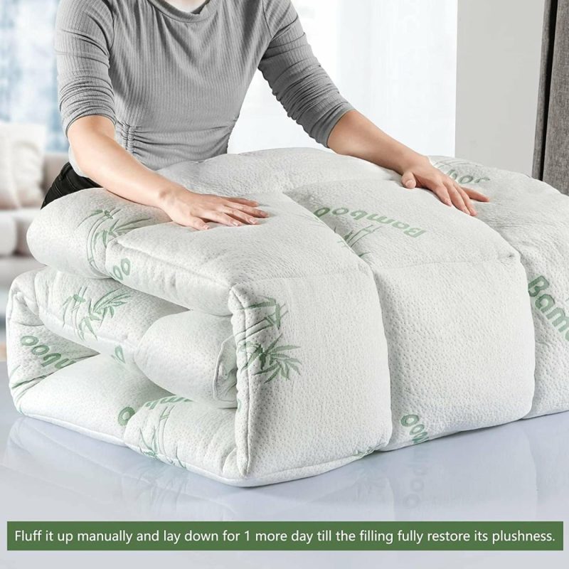 Bedding |  Bamboo Mattress Topper Queen Size With 8-21" Deep Pocket Mattress Pad For Back Pain Pillow Top Mattress Cooling Cover Quilted Mattress Protector With Down Alternative Fill (60X80) Bedding Bedding