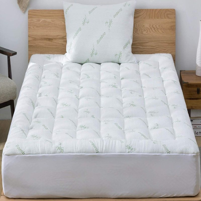 Bedding |  Bamboo Mattress Topper Twin Cooling Breathable Extra Plush Thick Fitted 8-20 Inches Pillow Top Mattress Pad Rayon Cooling Ultra Soft (Bamboo, Twin 39X75 Inches) Bedding Bedding