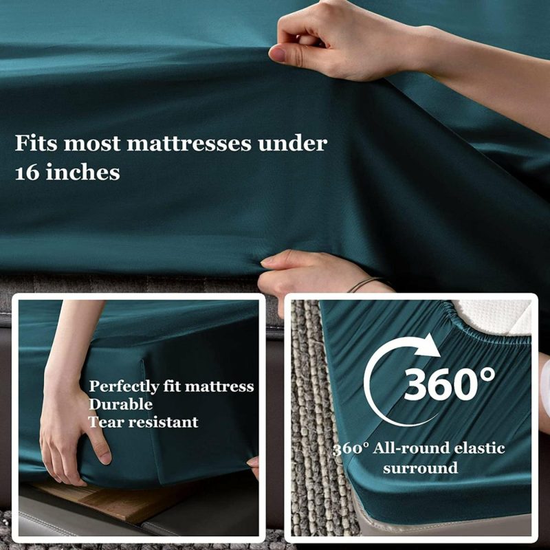 Bedding |  Bamboo Sheet Set Soft Silky Cooling Bed Sheet Set 4 Piece Lightweight Anti-Pilling Cool Wrinkle Free With 16" Extra Deep Pocket Bedding Bedding