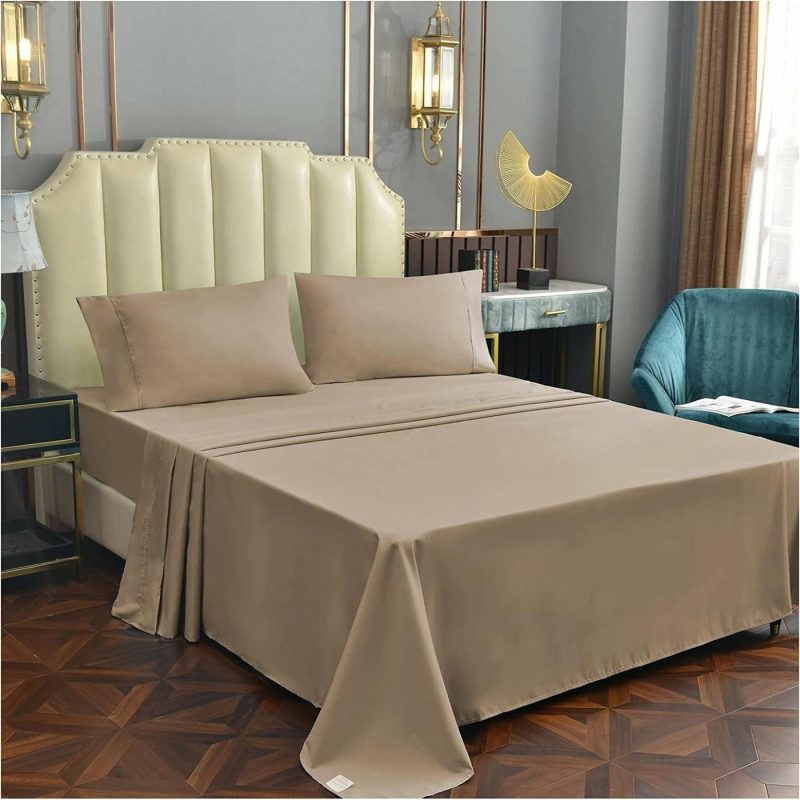 Bedding |  Bamboo Sheet Set Soft Silky Cooling Bed Sheet Set 4 Piece Lightweight Anti-Pilling Cool Wrinkle Free With 16" Extra Deep Pocket Bedding Bedding