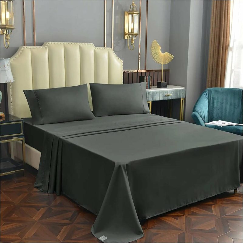 Bedding |  Bamboo Sheet Set Soft Silky Cooling Bed Sheet Set 4 Piece Lightweight Anti-Pilling Cool Wrinkle Free With 16" Extra Deep Pocket Bedding Bedding