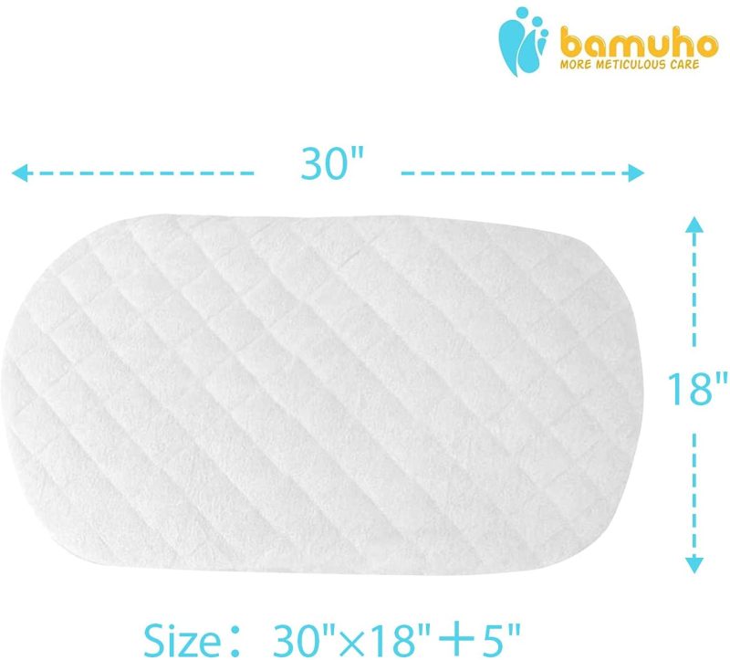 Bedding |  Bamuho 2 Pack Waterproof Halo Bassinet Mattress Pad Cover/Protector Fit Hourglass Swivel Sleeper Mattress Pad, Comfortable And Soft Bamboo Fabric，White Bedding Bamuho