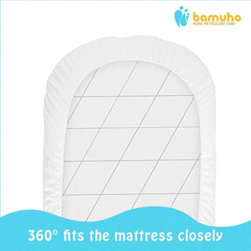 Bedding |  Bamuho 2 Pack Waterproof Halo Bassinet Mattress Pad Cover/Protector Fit Hourglass Swivel Sleeper Mattress Pad, Comfortable And Soft Bamboo Fabric，White Bedding Bamuho