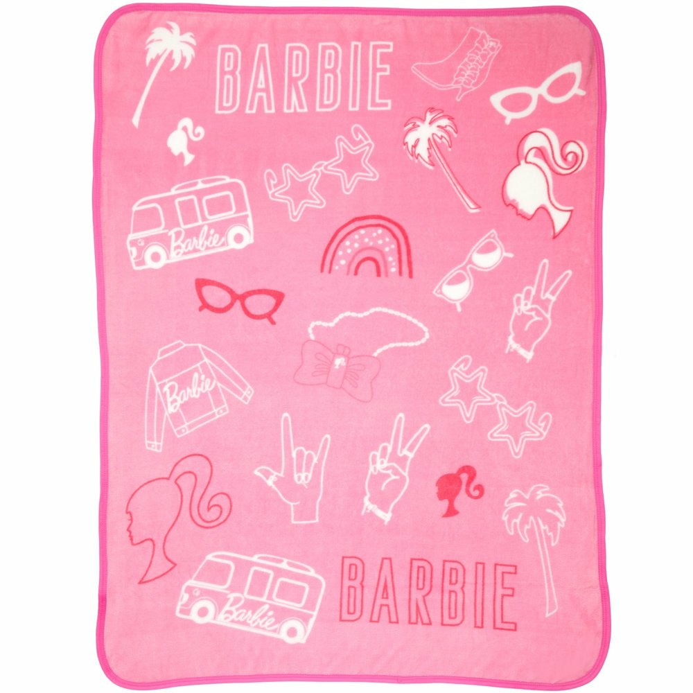 Bedding |  Barbie Kids Fleece Throw, 46"X60", Pink Bedding Bedding