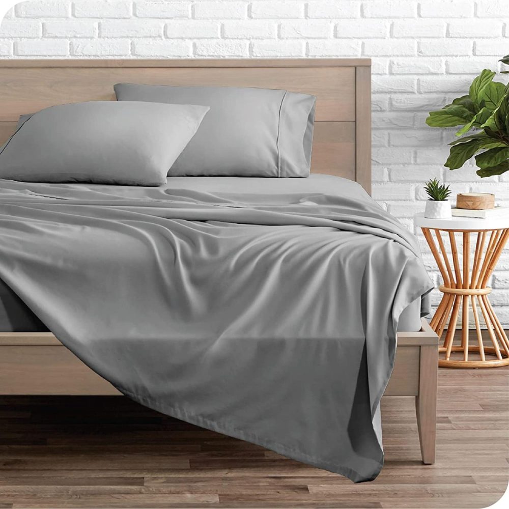 Bedding |  Bare Home California King Sheet Set – 1800 Ultra-Soft Microfiber Cal King Bed Sheets – Double Brushed – California King Sheets Set – Deep Pocket – Bed Sheets & Pillowcases (Cal King, Light Grey) Bedding Bare Home