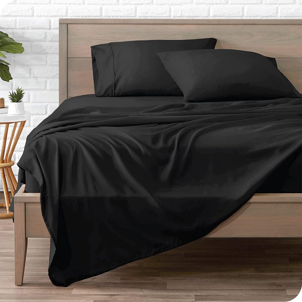 Bedding |  Bare Home Full Sheet Set – 1800 Ultra-Soft Microfiber Full Bed Sheets – Double Brushed – Full Sheets Set – Deep Pocket – Bedding Sheets & Pillowcases (Full, Black) Bedding Bare Home