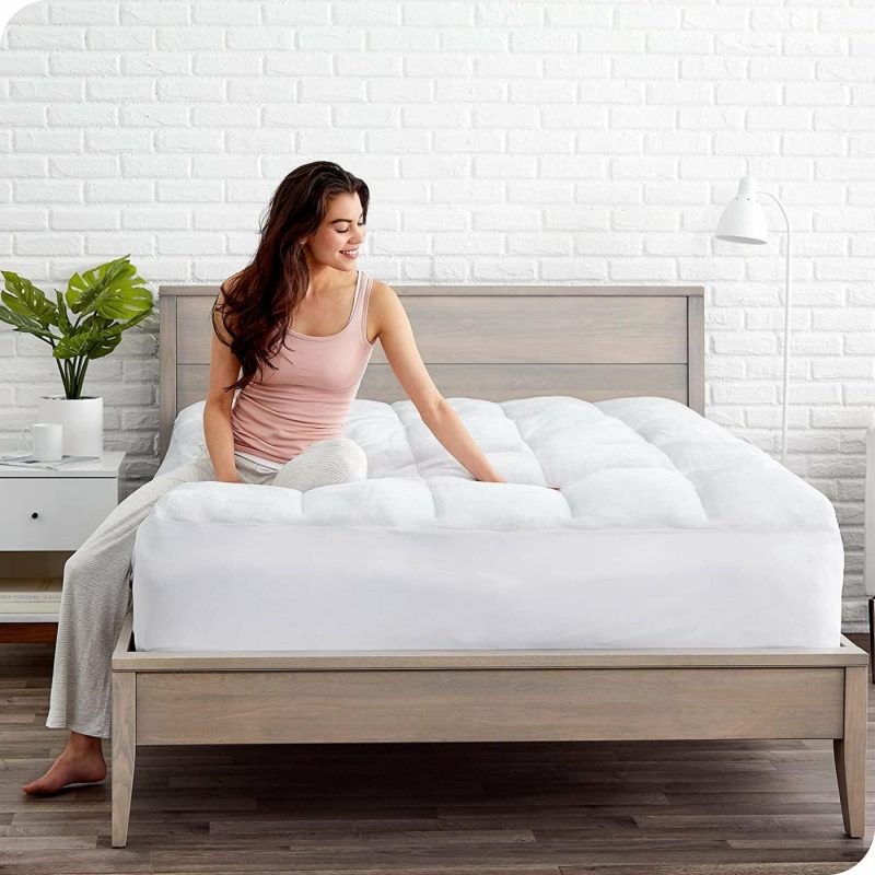 Bedding |  Bare Home Pillow-Top Twin Extra Long Mattress Pad – Premium Goose Down Alternative – Overfilled Microplush Reversible Top – Super-Soft Mattress Topper (Twin Xl/Twin Extra Long) Bedding Bare Home