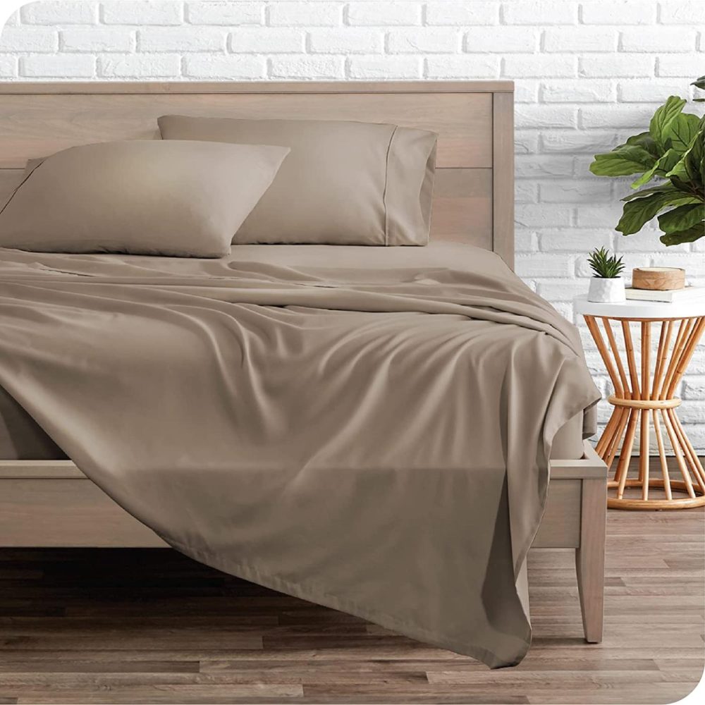 Bedding |  Bare Home Queen Sheet Set – 1800 Ultra-Soft Microfiber Queen Bed Sheets – Double Brushed – Queen Sheets Set – Deep Pocket – Bedding Sheets & Pillowcases (Queen, Taupe) Bedding Bare Home