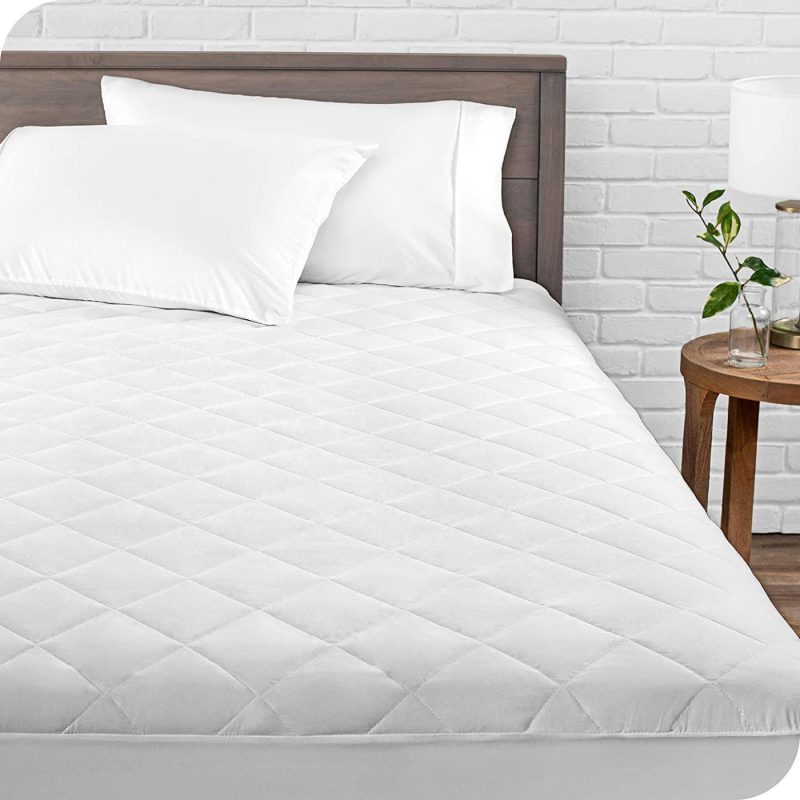 Bedding |  Bare Home Quilted Fitted Mattress Pad (Full) – Cooling Mattress Topper – Easily Washable – Elastic Fitted Mattress Cover – Stretch-To-Fit Up To 15 Inches Deep (Full) Bedding Bare Home